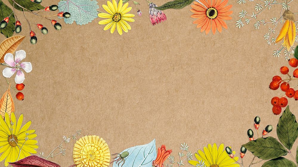 Spring floral frame desktop wallpaper