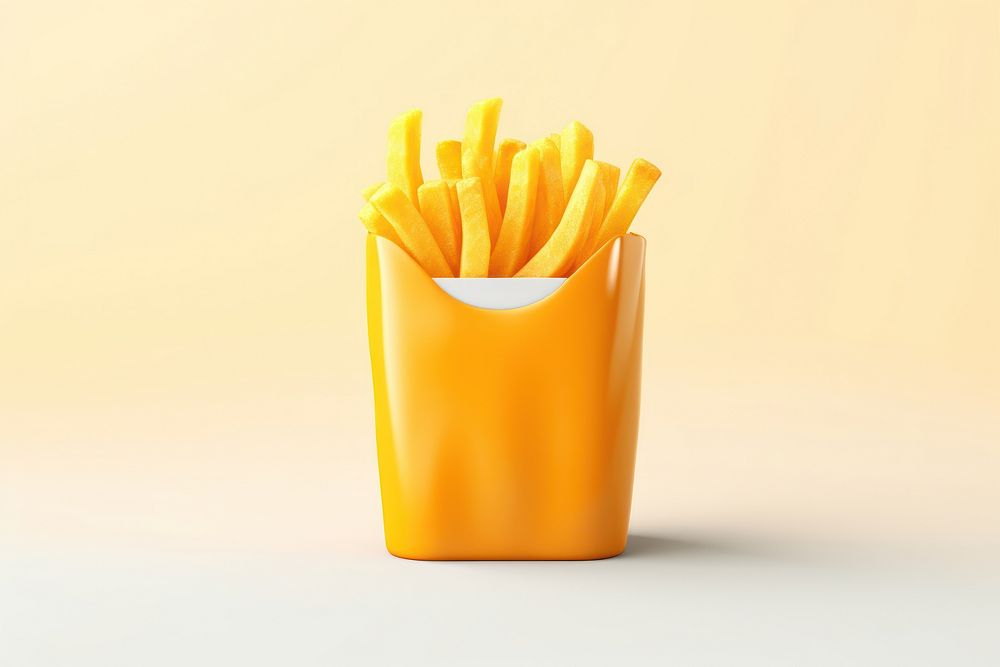 Take away fries food white background freshness. AI generated Image by rawpixel.
