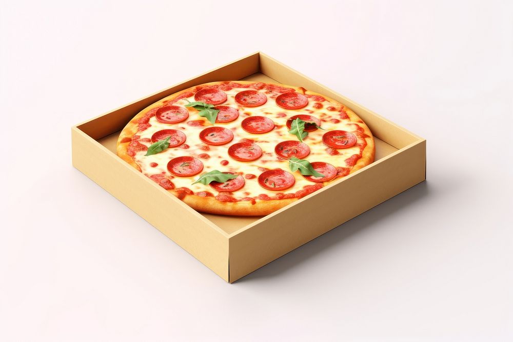 Pizza food box white background. AI generated Image by rawpixel.