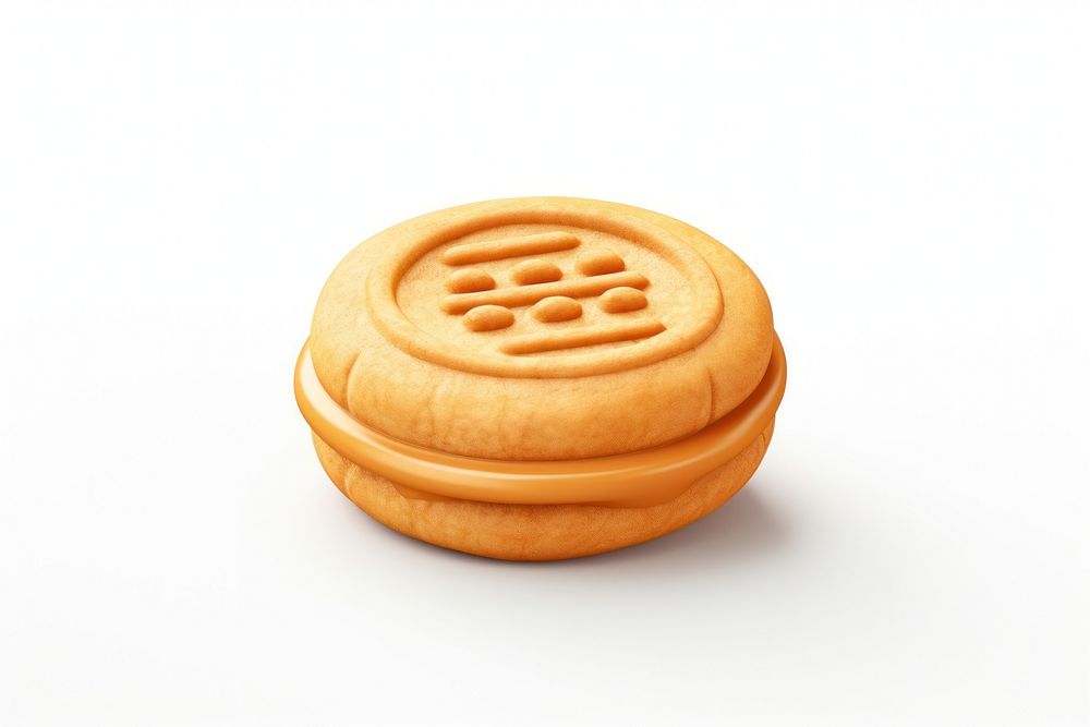 Peanut butter cookie food white background confectionery. AI generated Image by rawpixel.