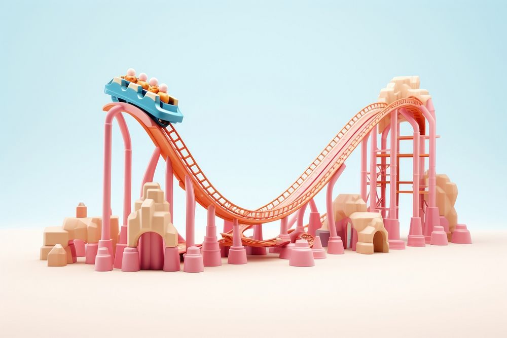 Roller coaster fun architecture cartoon. AI generated Image by rawpixel.