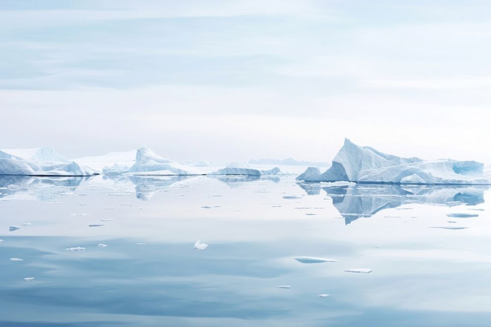 Thin oceanic ice floes landscape mountain outdoors. AI generated Image by rawpixel.