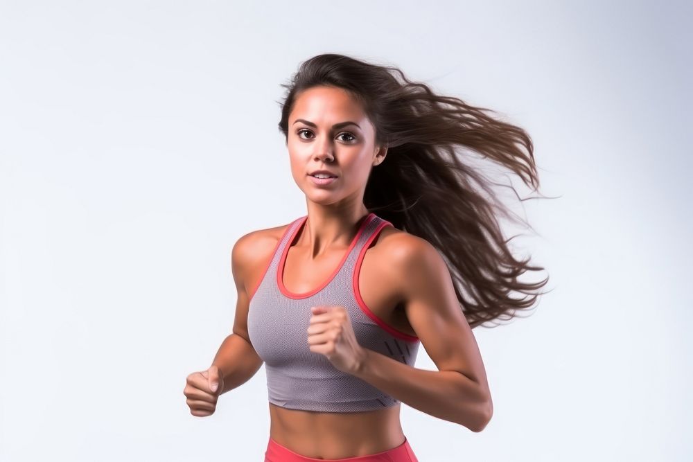 Young amarican sport woman running jogging sports. AI generated Image by rawpixel.