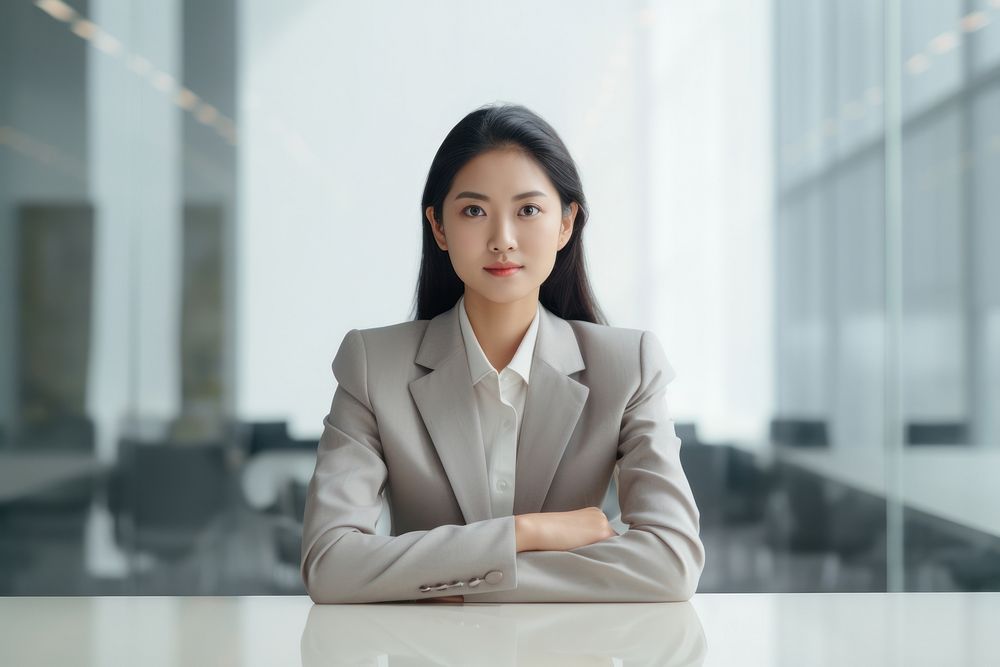 A middle Asian business woman adult contemplation businesswear. AI generated Image by rawpixel.