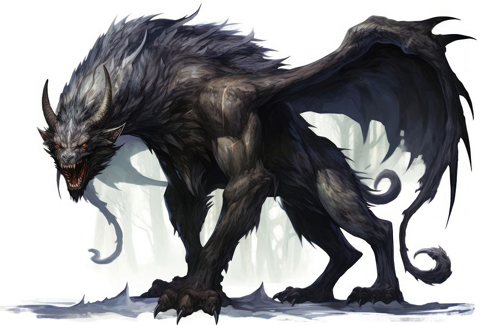 Beast creature animal drawing dragon. | Premium Photo Illustration ...