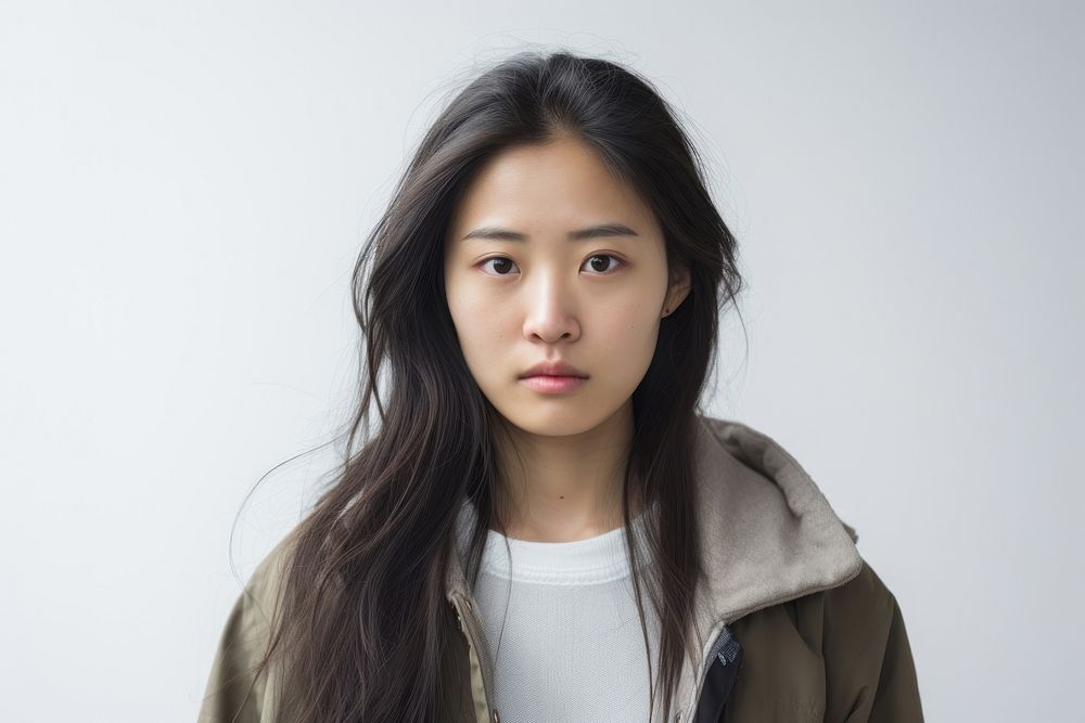 Asian female student portrait disappointment contemplation. AI generated Image by rawpixel.