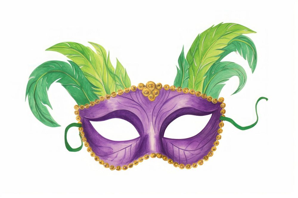 Mardi gras carnival drawing mask. AI generated Image by rawpixel.