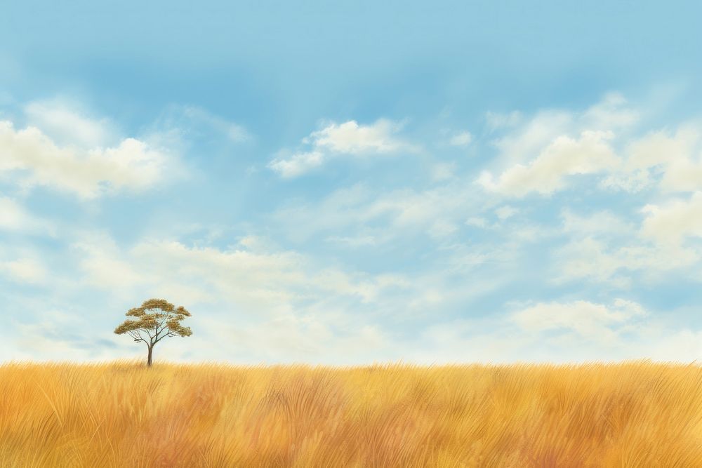 Savanna landscape grassland outdoors. 