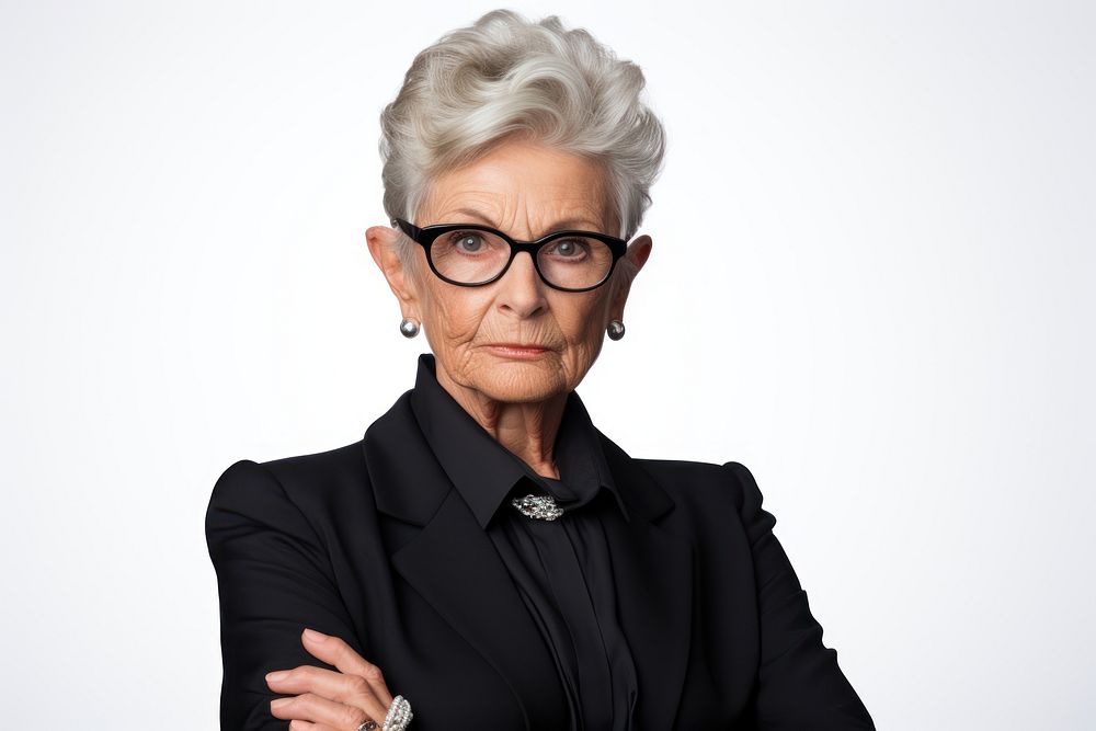 Europe old business woman portrait glasses serious. AI generated Image by rawpixel.
