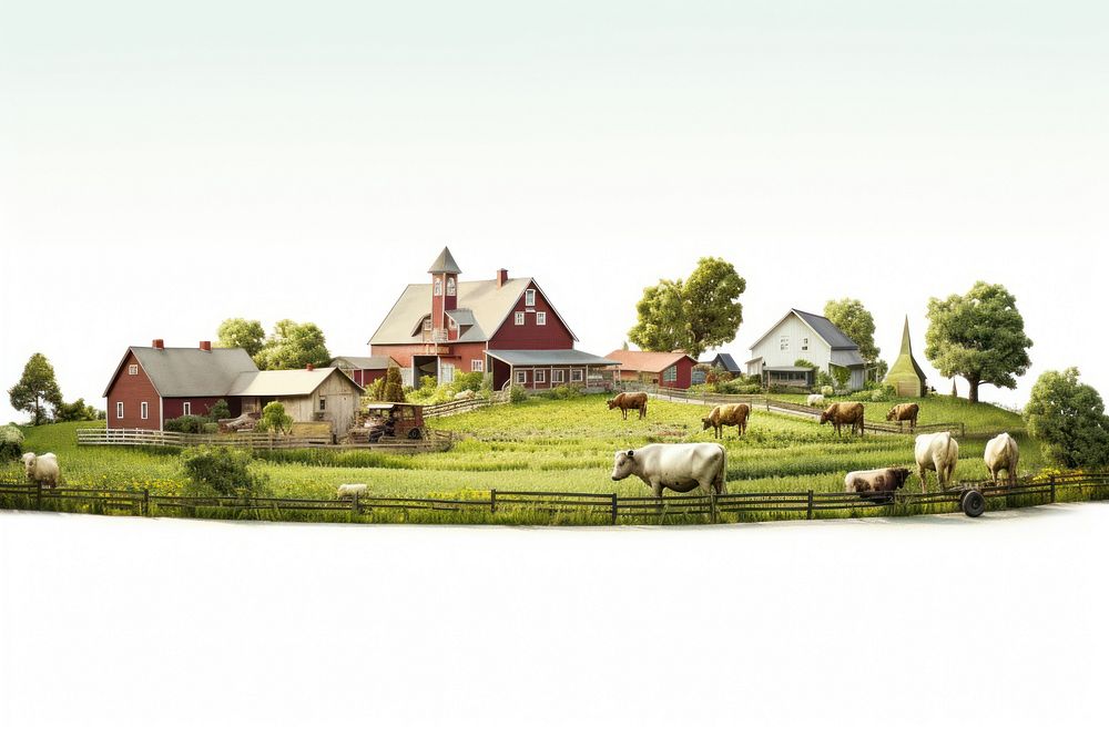 Farm Agriculture farm agriculture livestock. AI generated Image by rawpixel.