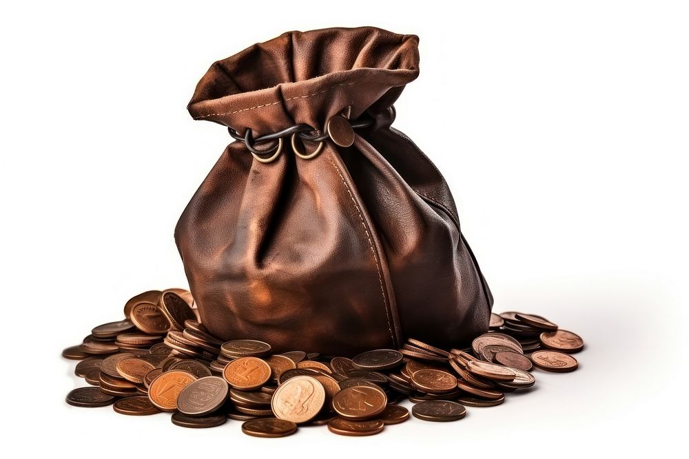 Coin bag leather money. AI generated Image by rawpixel.