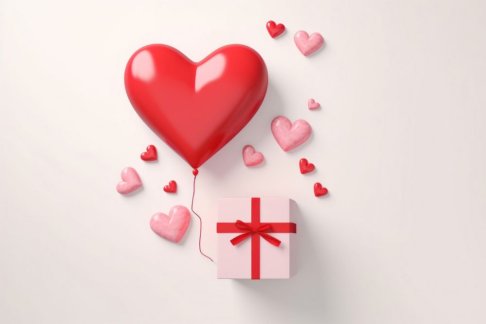 Heart balloon present celebration decoration. AI generated Image by rawpixel.