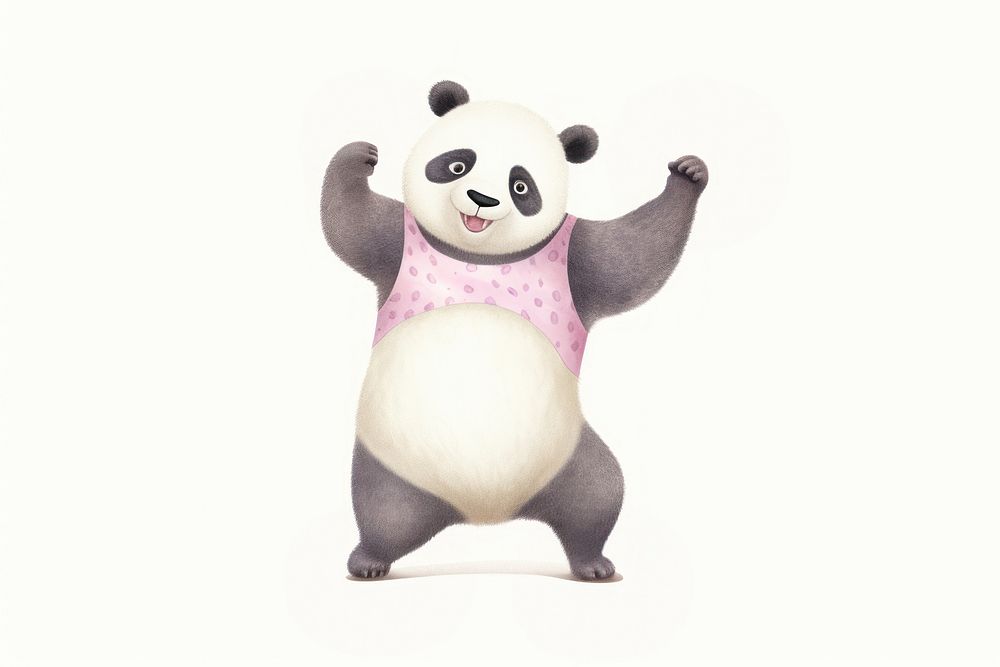 Panda dancing mammal animal cute. AI generated Image by rawpixel.