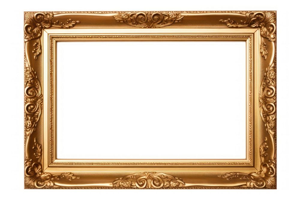 Golden picture Frame backgrounds frame white background. AI generated Image by rawpixel.