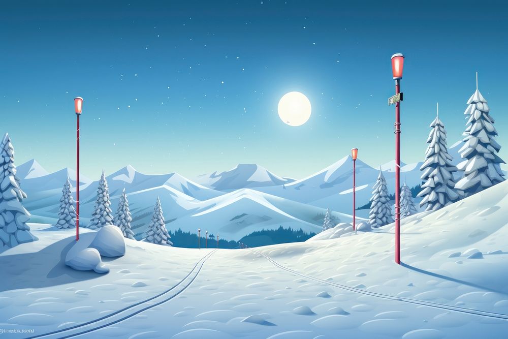 Skiing field outdoors landscape nature. AI generated Image by rawpixel.