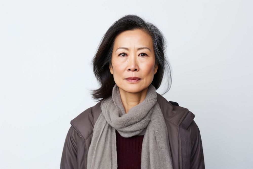 Serious mature asian woman portrait serious adult. AI generated Image by rawpixel.