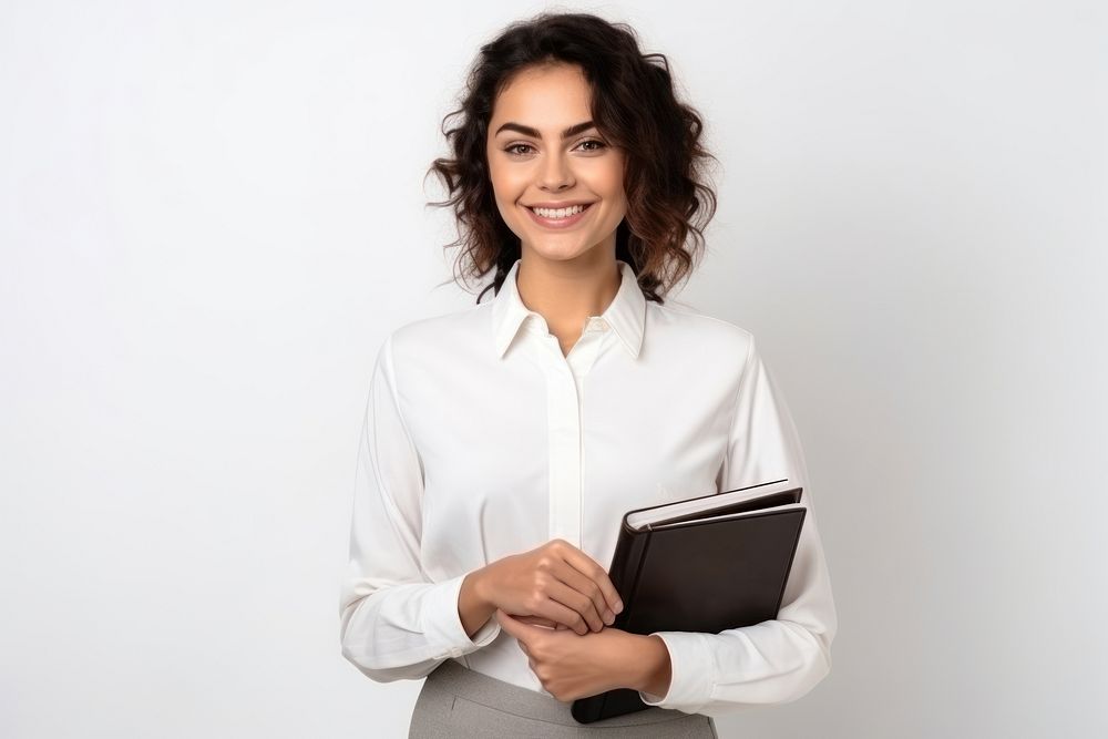 Smiling young American business woman smiling blouse adult. AI generated Image by rawpixel.