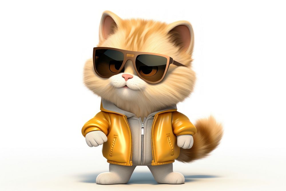 Sunglasses mammal pet toy. AI generated Image by rawpixel.