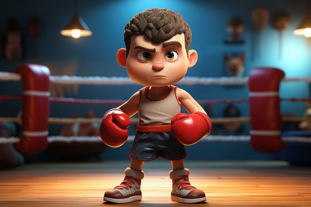 Boxer punching cartoon sports. 