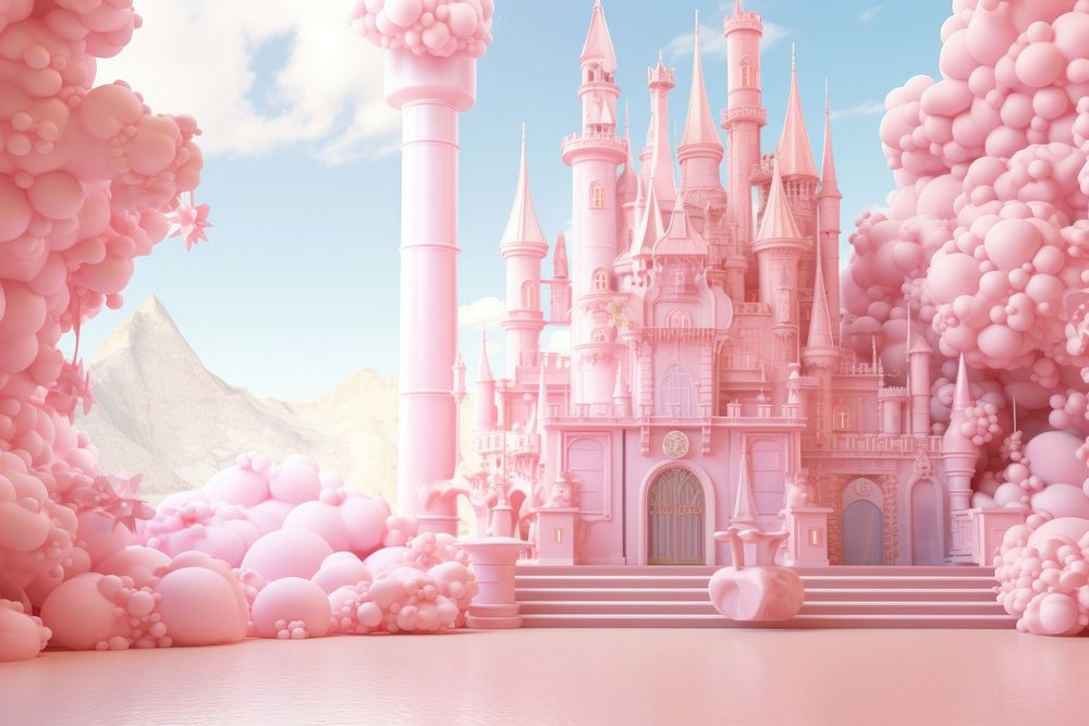 Castle outdoors pink architecture. AI generated Image by rawpixel.