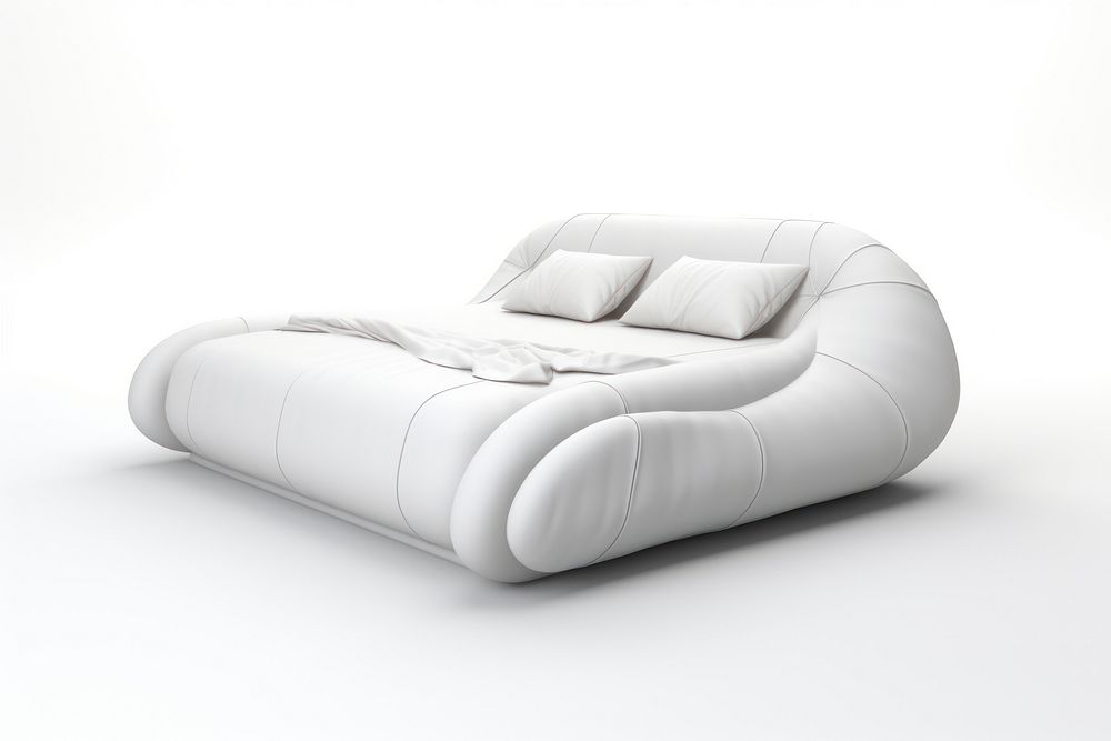 Double bed furniture cushion pillow. AI generated Image by rawpixel.