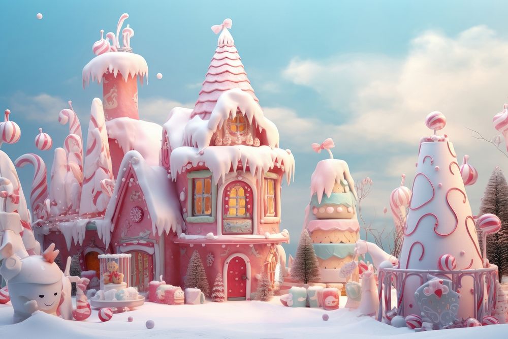 Christmas christmas confectionery architecture. AI generated Image by rawpixel.