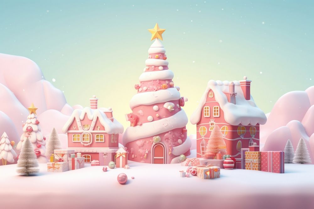 Christmas christmas confectionery architecture. AI generated Image by rawpixel.