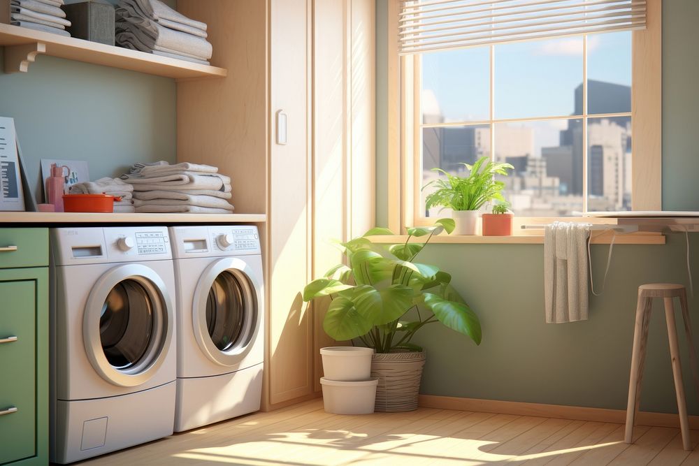 Laundry room appliance window dryer. AI generated Image by rawpixel.