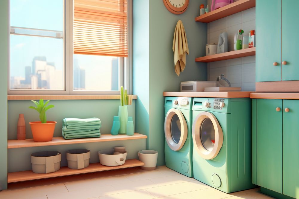 Laundry room appliance window dryer. AI generated Image by rawpixel.