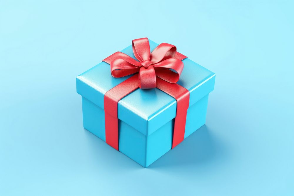 Christmas gift box blue. 