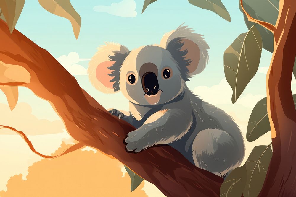 Koala nature mammal animal. AI generated Image by rawpixel.