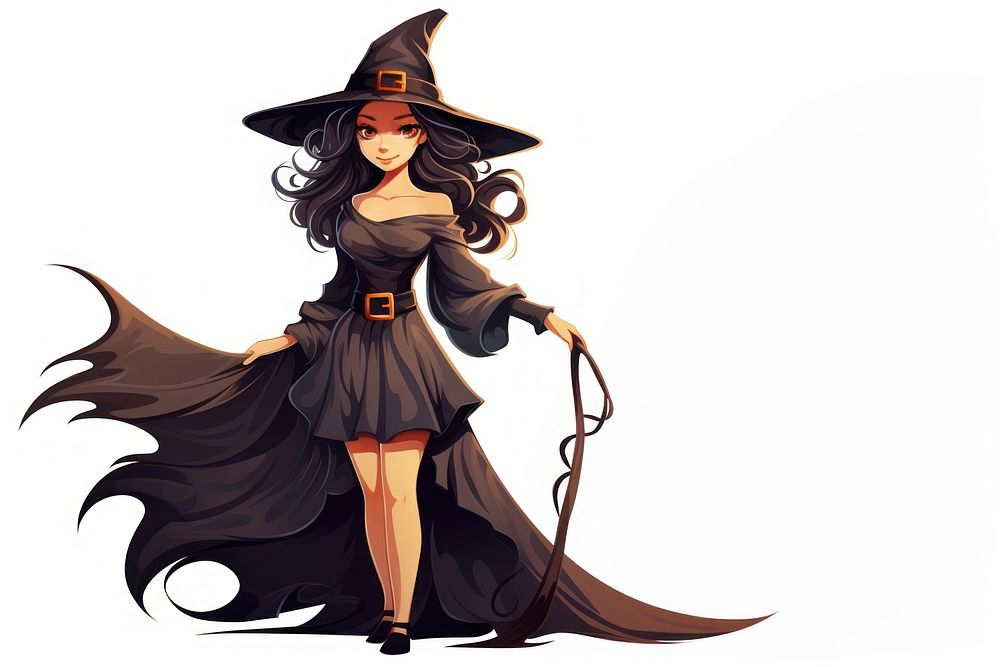 Witch adult white background publication. AI generated Image by rawpixel.