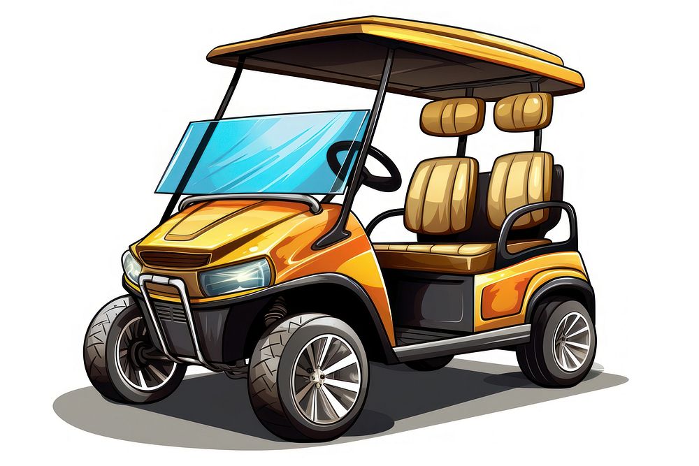 Golf car vehicle cartoon wheel. AI generated Image by rawpixel.