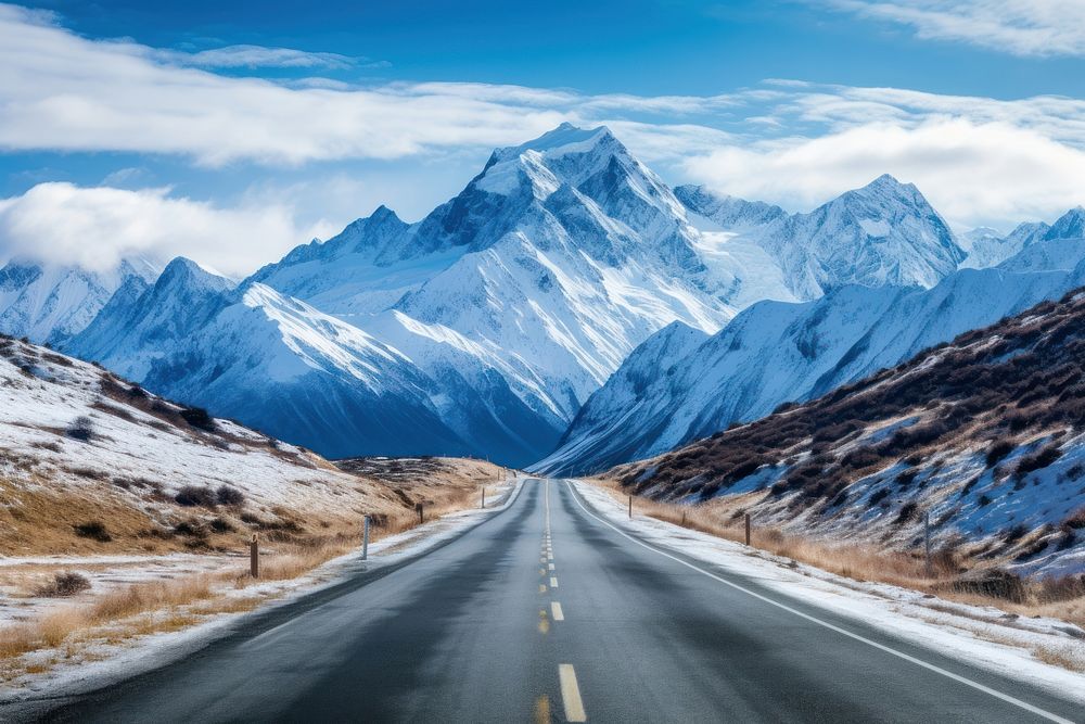 Road mountain outdoors highway. AI generated Image by rawpixel.