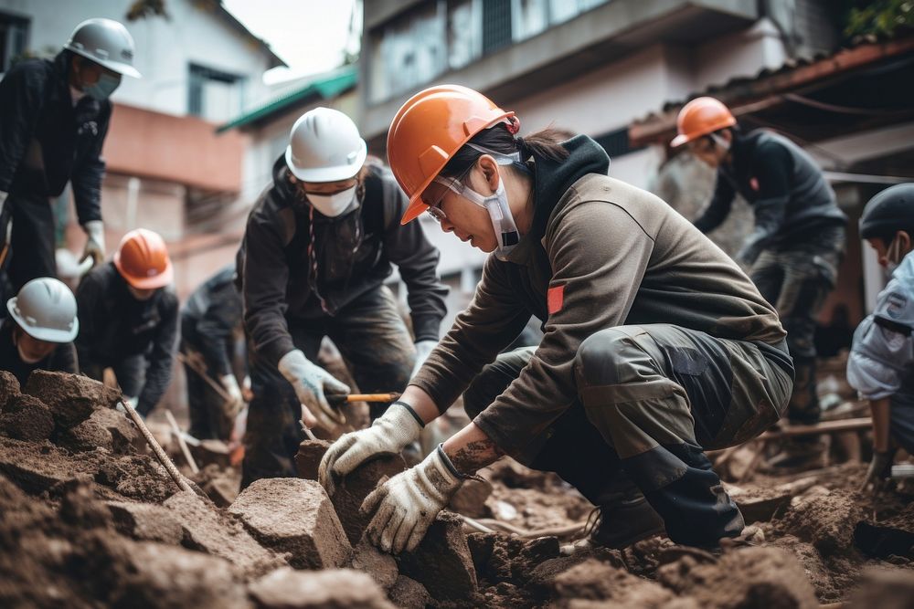 Volunteers helmet adult construction. 