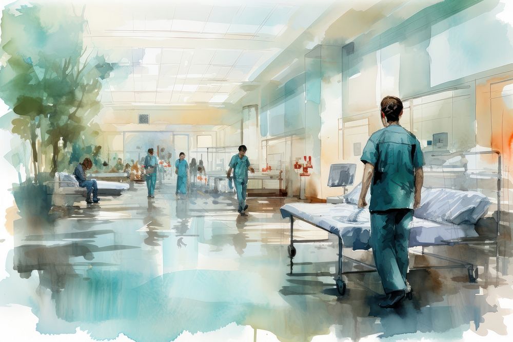 Covid19 hospital architecture adult. AI generated Image by rawpixel.