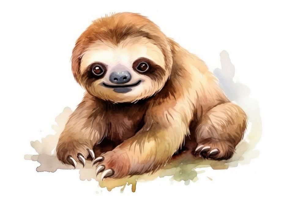 Animal sloth wildlife cartoon. AI generated Image by rawpixel.
