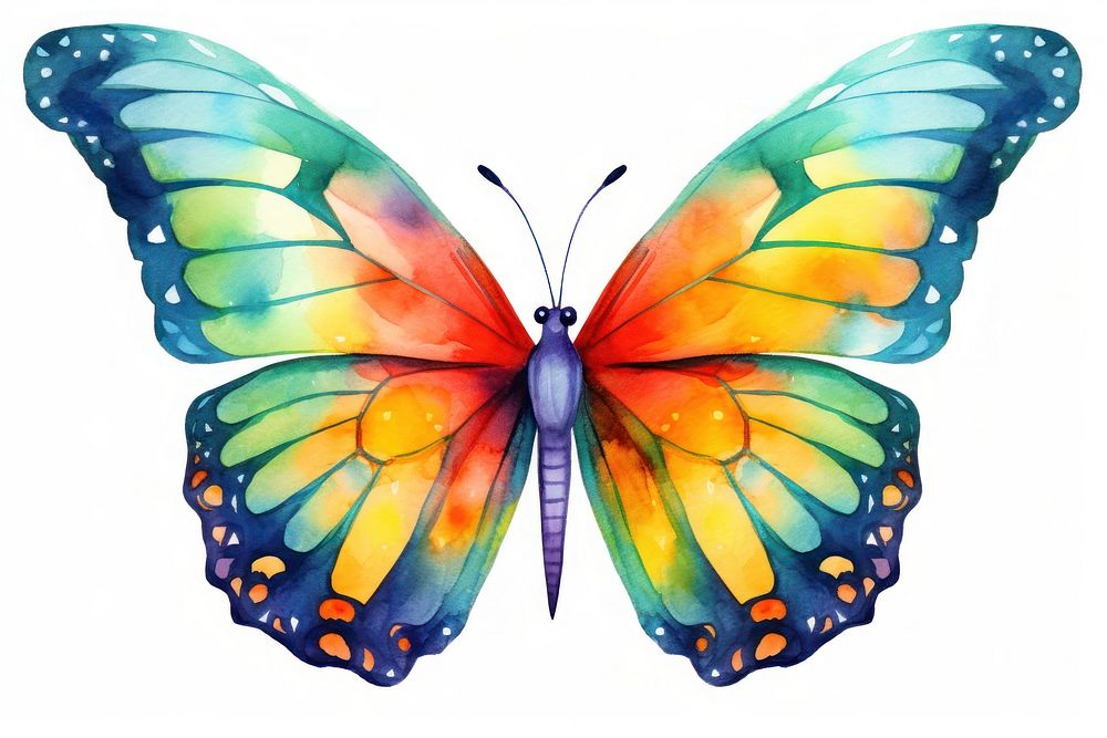 Animal butterfly insect white background. AI generated Image by rawpixel.