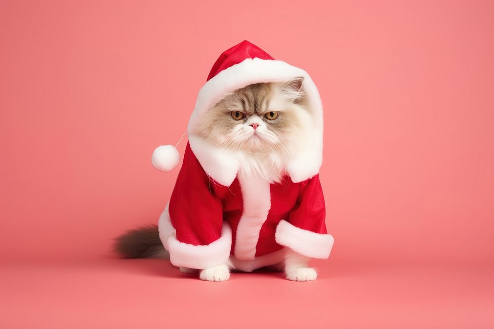 Christmas santa claus costume mammal animal kitten. AI generated Image by rawpixel.