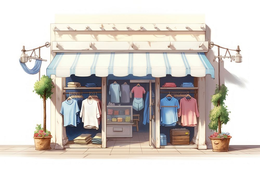 Clothes cartoon shop architecture. AI generated Image by rawpixel.