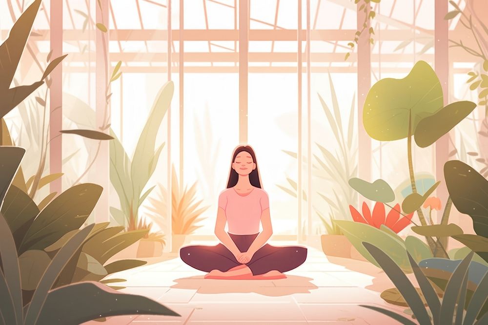 Lotus position yoga sitting person. AI generated Image by rawpixel.