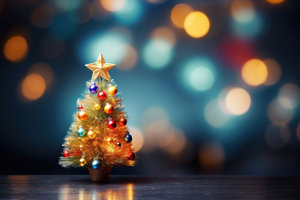 Christmas christmas tree illuminated. AI generated Image by rawpixel.