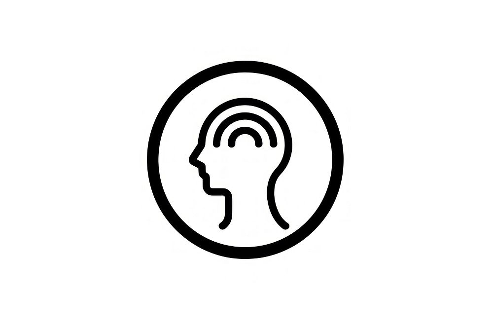 Stress management think icon line logo technology. AI generated Image by rawpixel.