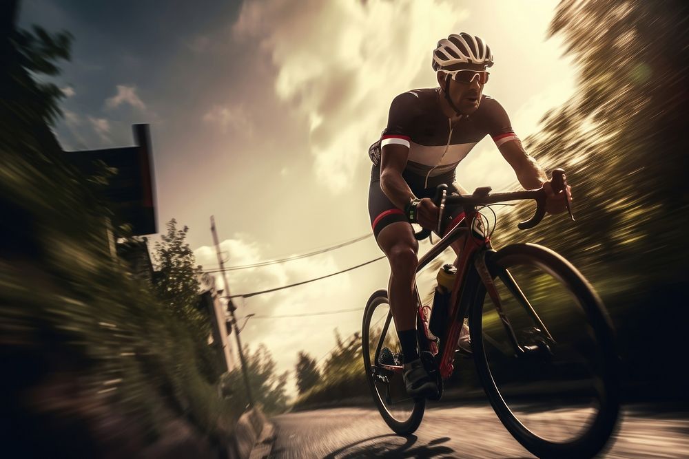 Cycling bicycle vehicle athlete. AI generated Image by rawpixel.