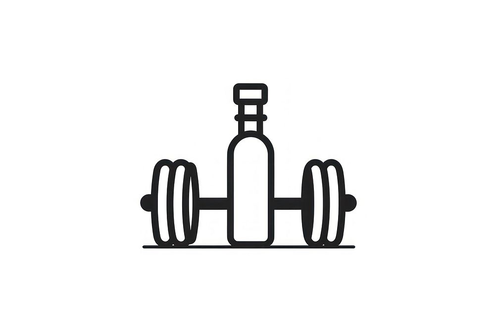 Fitness icon bottle line exercising. AI generated Image by rawpixel.