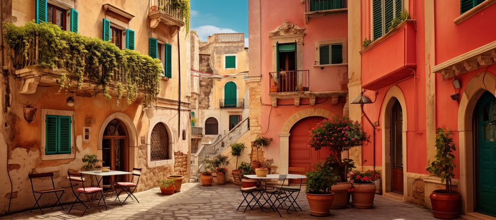 Historic mediterranean city architecture building outdoors. 