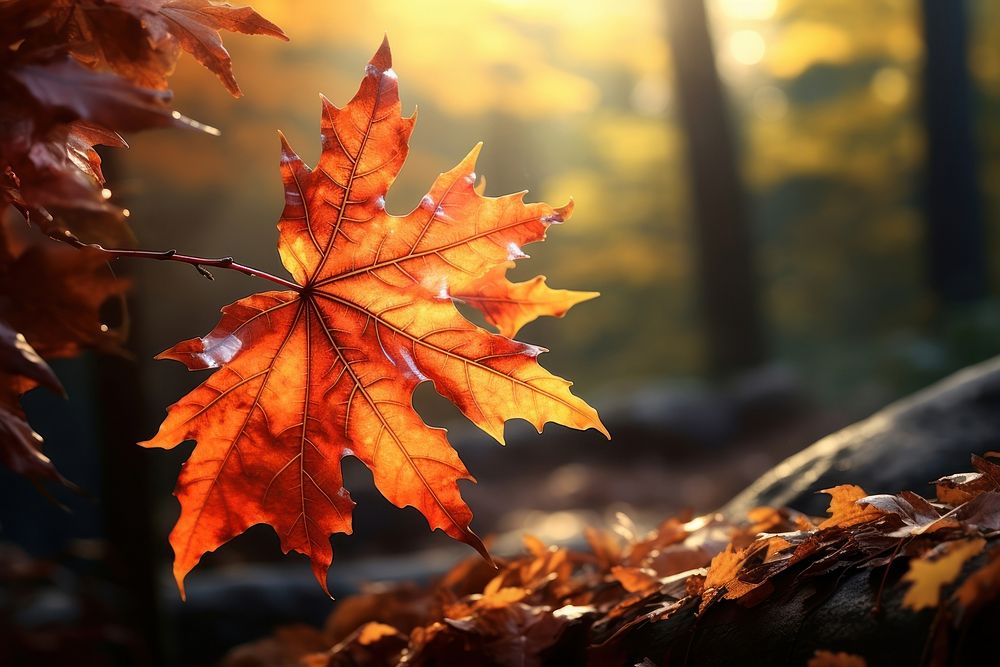 Autumn season leafs plant autumn maple tree. AI generated Image by rawpixel.