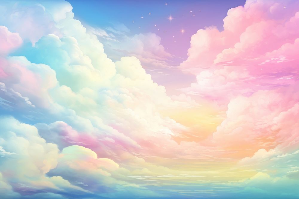Colorful rainbow sky backgrounds outdoors nature. AI generated Image by rawpixel.
