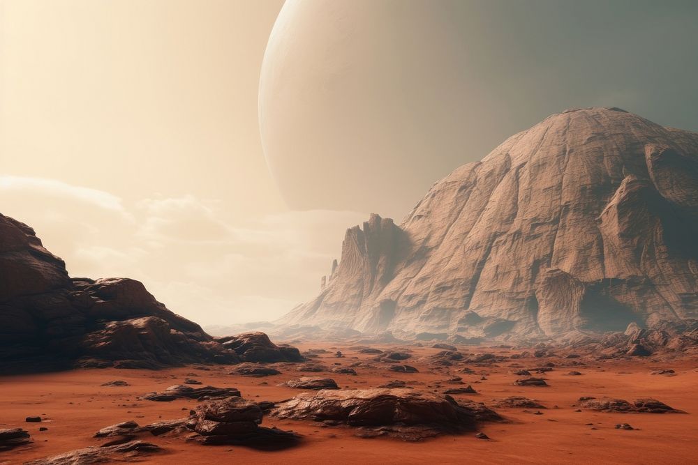 Mars landscape outdoors nature. AI generated Image by rawpixel.