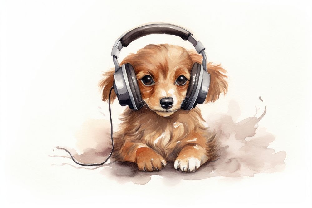 Dog technology headphones headset mammal. AI generated Image by rawpixel.